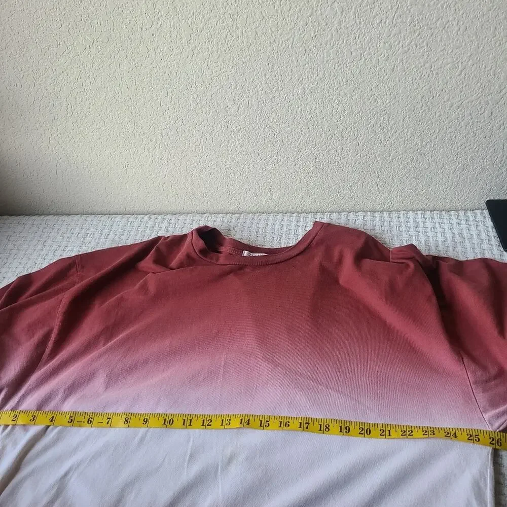 Zenana Dip Dye Short Sleeve Round Neck Top Size L - Picture 5 of 8